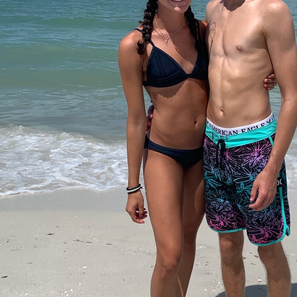 TRIANGL Neoprene bikini set in navy